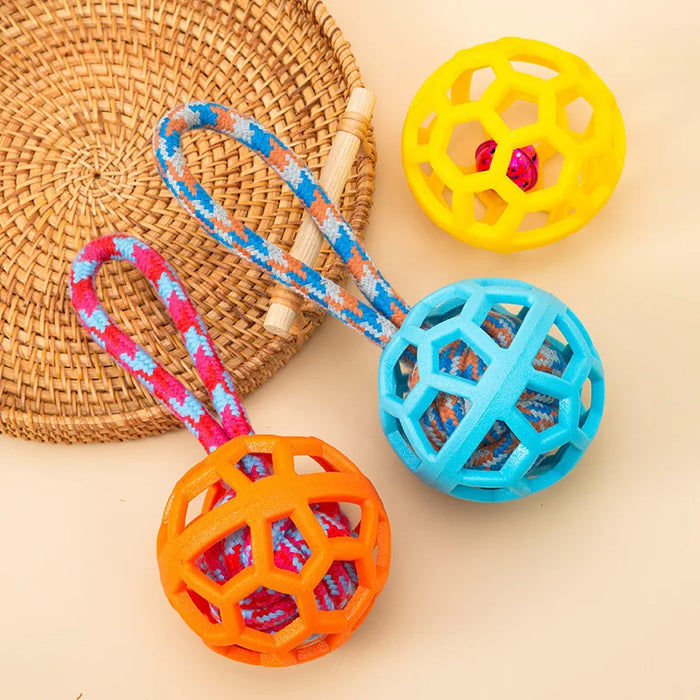 Durable TPR Pet Toy Ball for Aggressive Chewers - Interactive Dog Toy for Teeth Cleaning & Training