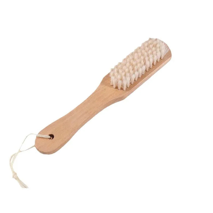 Multifunctional shoe brush with soft bristles and wooden handles for clothes and beds