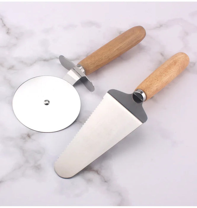 Stainless Steel Pizza Knife with Wooden Handle