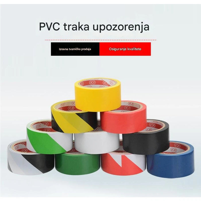 Adhesive tape for safety marking and identifying hazards on the floor