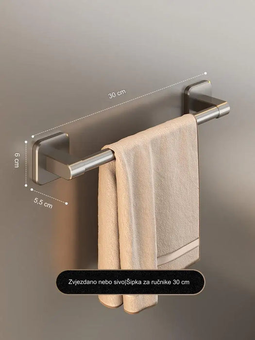 Aluminum towel bar non-punching rack