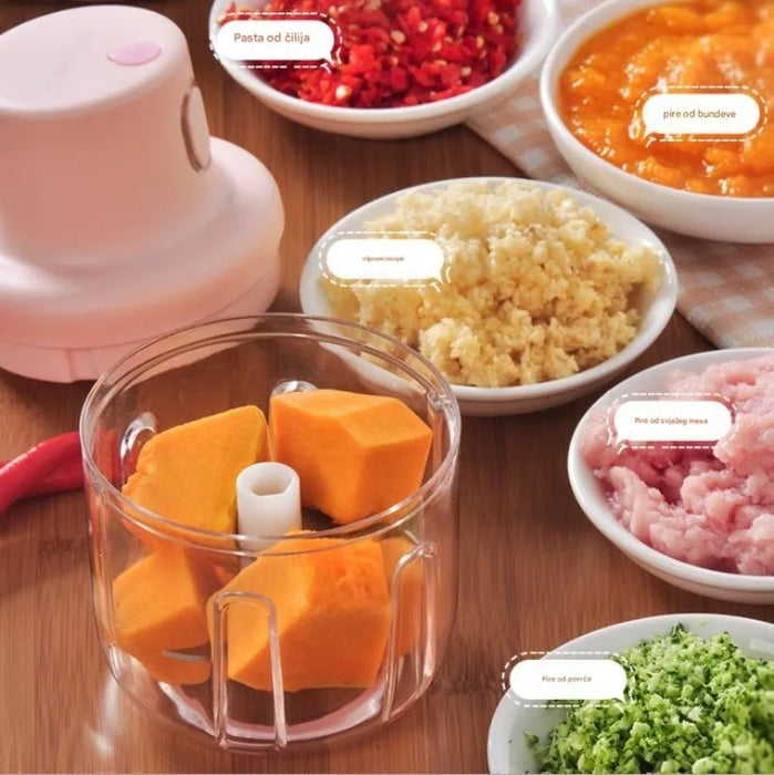 Electric Garlic Mincer  Wireless  Press Automatic Garlic Crusher Mini Kitchen Garlic Chopper