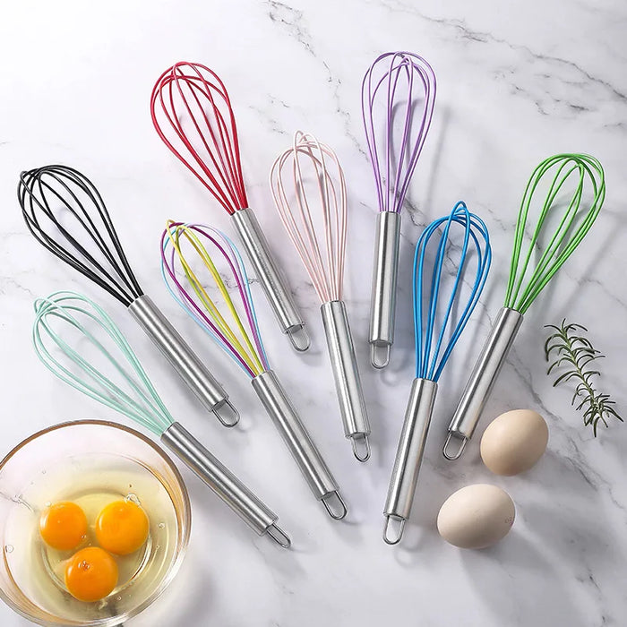 Professional Silicone Egg Beater with Stainless Steel Handle