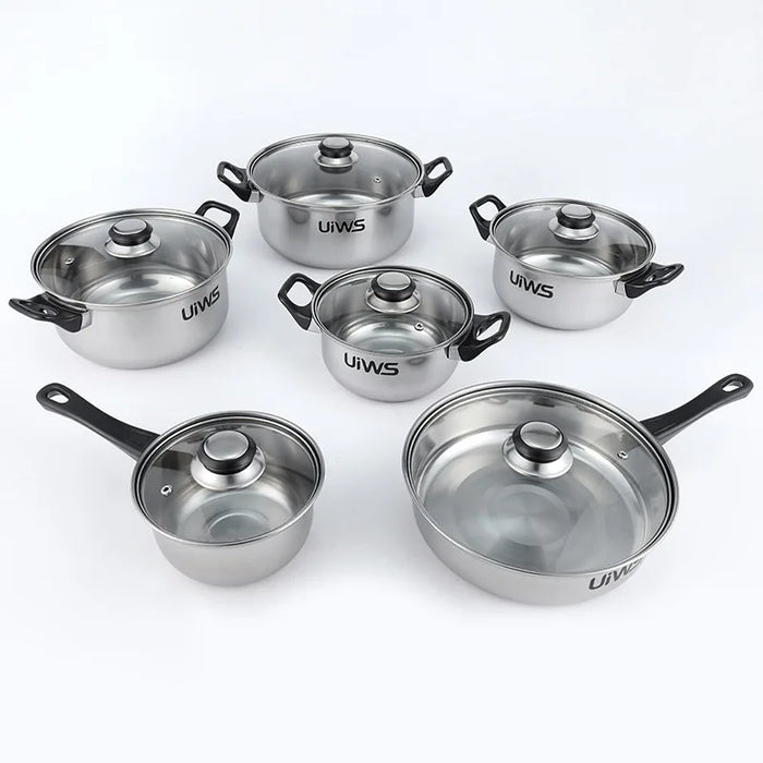 Induction cooker stainless steel saucepan with handle