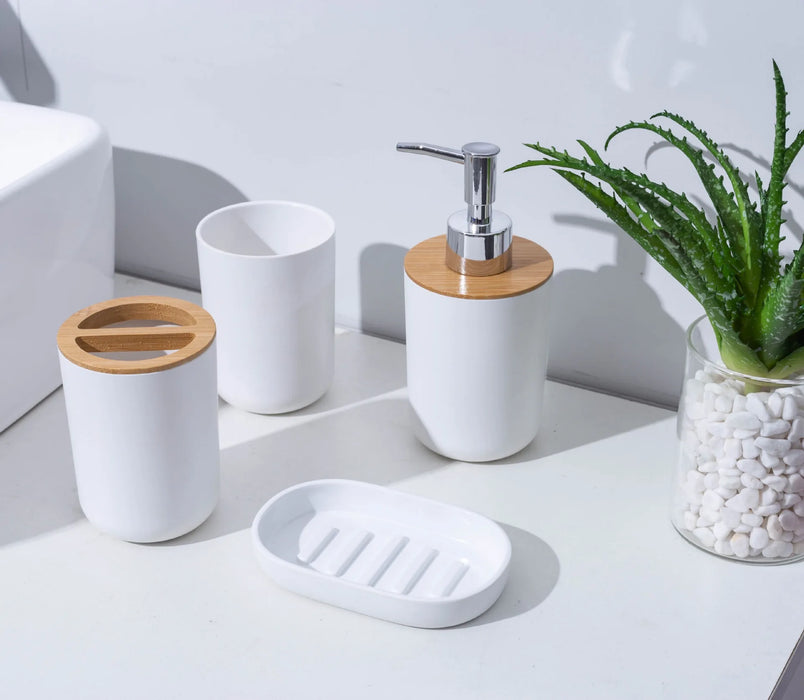 Modern Square Bathroom Accessories Set with Toothbrush Holder and Toilet Brush - Matching Set for Bathroom Décor