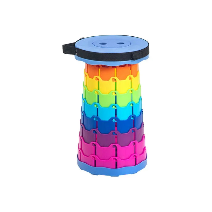 Rainbow retractable folding stool