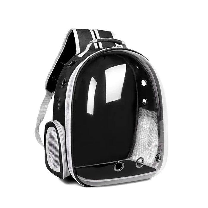 Transparent space capsule cat backpack with breathable design