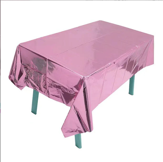 Disposable waterproof aluminum foil birthday party tablecloth scene props decorative supplies