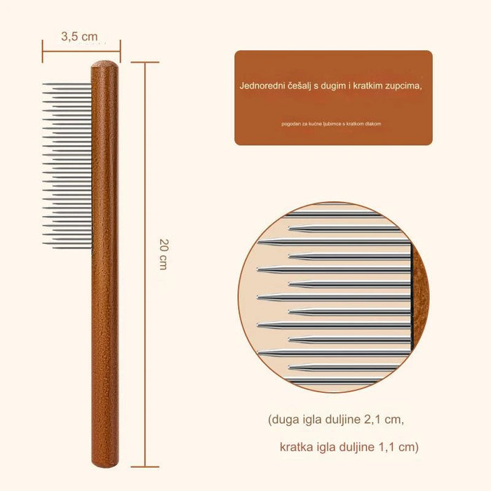 Premium Wooden Pet Grooming Comb for Cats and Dogs