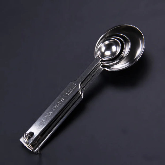 Stainless Steel Measuring Spoon Set - Color Box Included