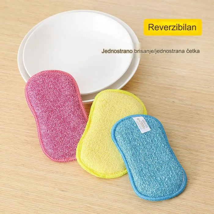 Microfiber Magic Clean Sponge Scrubber for Kitchen Pot Cleaning