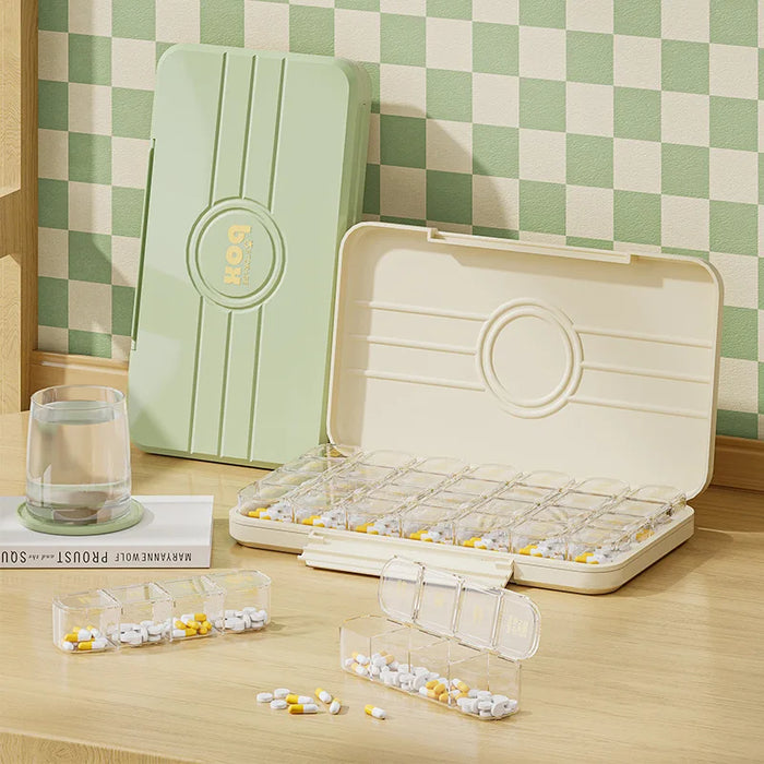 Stylish portable medicine box, dispenser 7 days a week