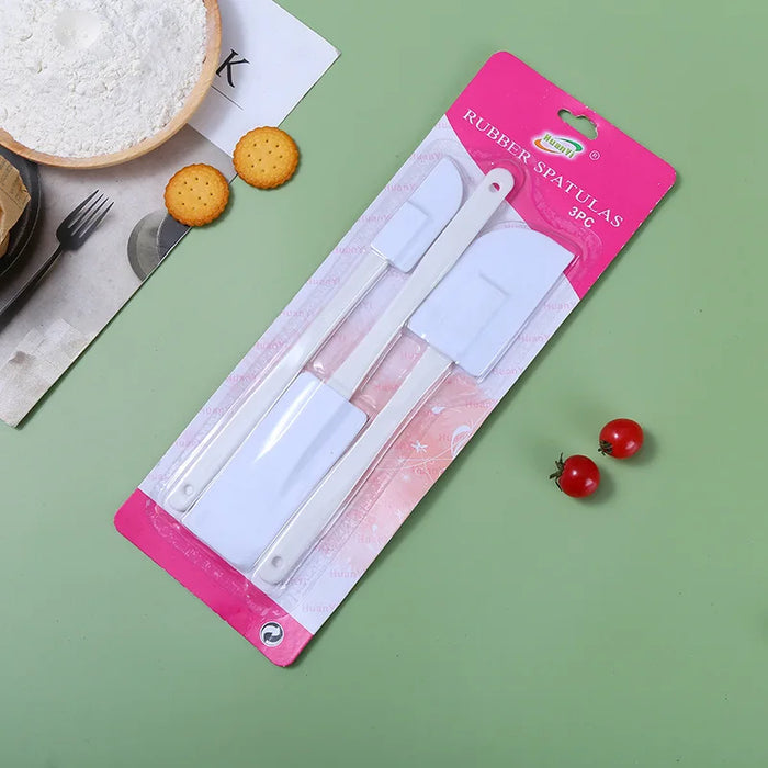 High temperature baking and pastry kit with cake cream spatula, rubber spatula and stirring knife