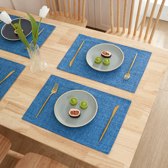 Set of Natural Linen Dining Placemats & Coasters, Heat-insulating and Anti-scalding, Perfect for Everyday Use