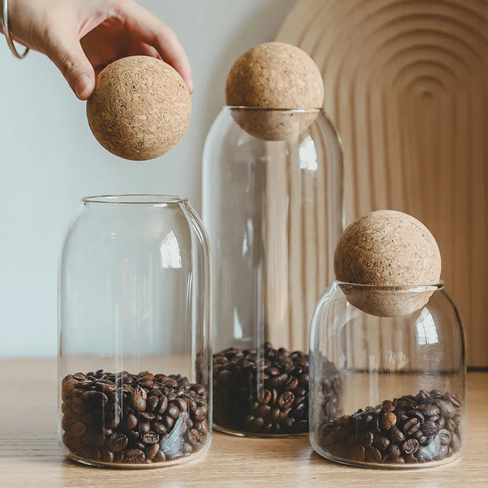 Multi-purpose glass jar with wooden lid seal