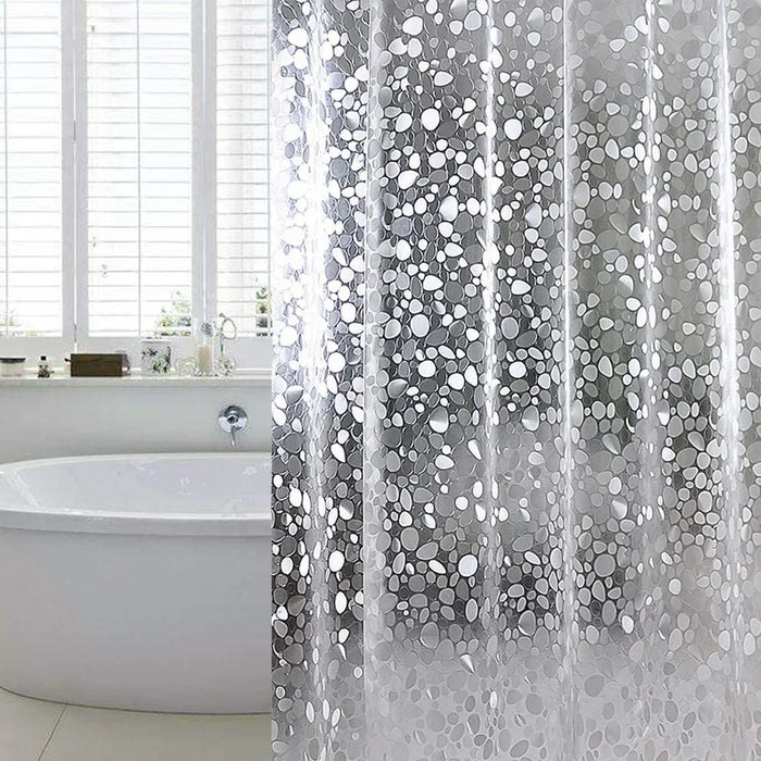 Protective shower curtain set with thicker fabric and waterproof coating