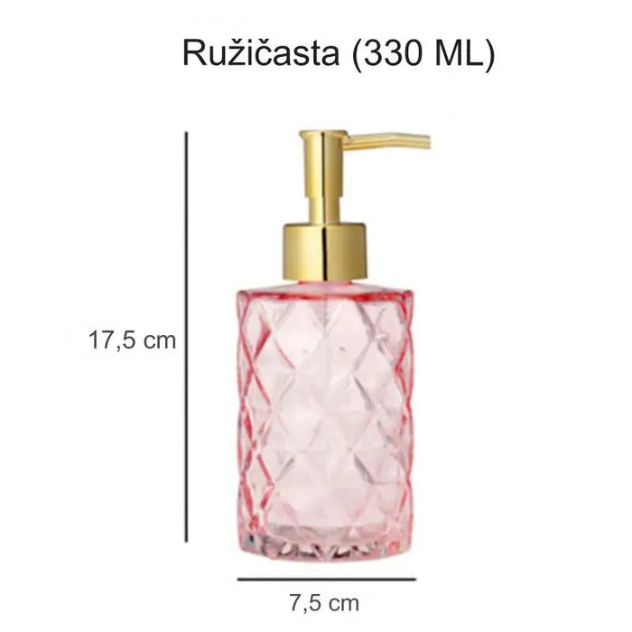 Luxury glass dispenser bottles for shampoo, body wash and hand sanitizer