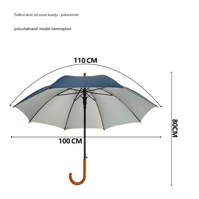 Business automatic long-handled men's straight umbrella, windproof and waterproof