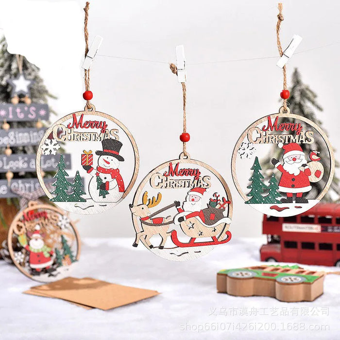 Christmas wooden pendant, home decoration