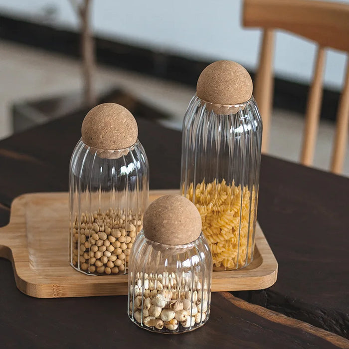 Multi-purpose glass jar with wooden lid seal