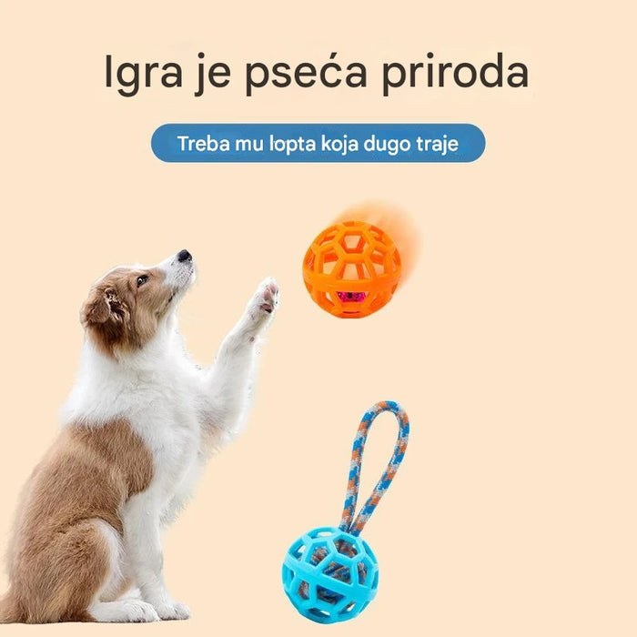 Durable TPR Pet Toy Ball for Aggressive Chewers - Interactive Dog Toy for Teeth Cleaning & Training