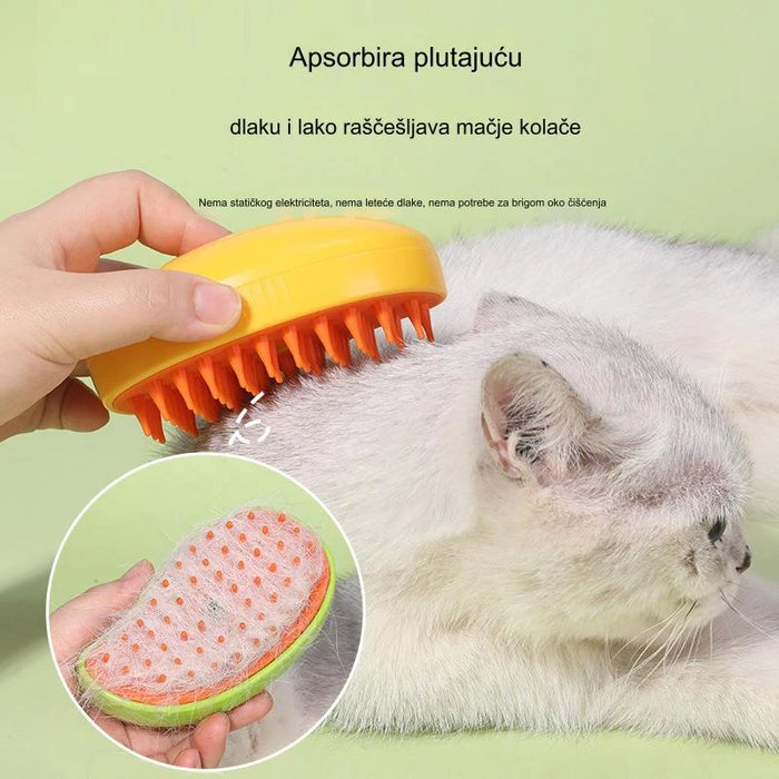 Pet grooming comb with electric spray and massage function