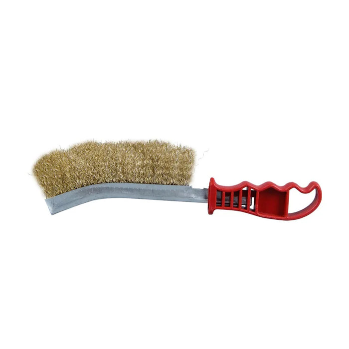 Heavy duty barbecue brush with stainless steel bristles and plastic handle