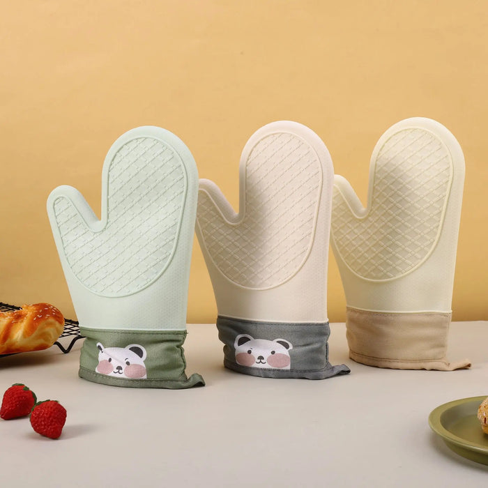 Silicone cotton gloves, double twill microwave oven gloves