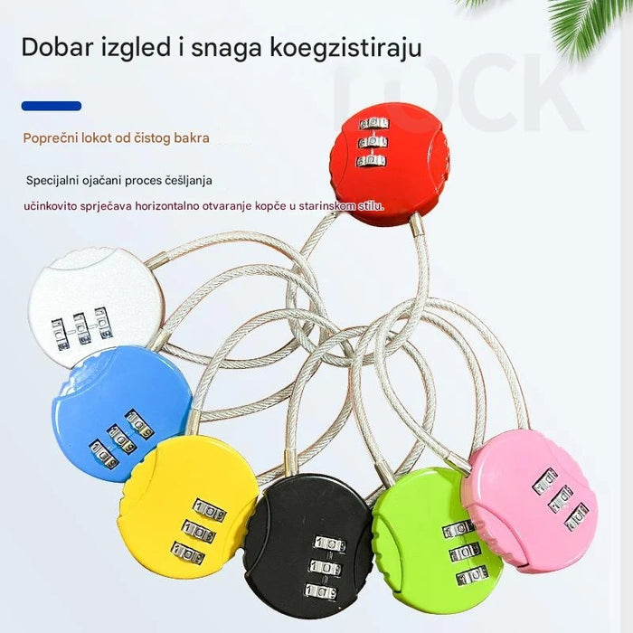 Cartoon wire locks with spherical codes for suitcases and bicycles