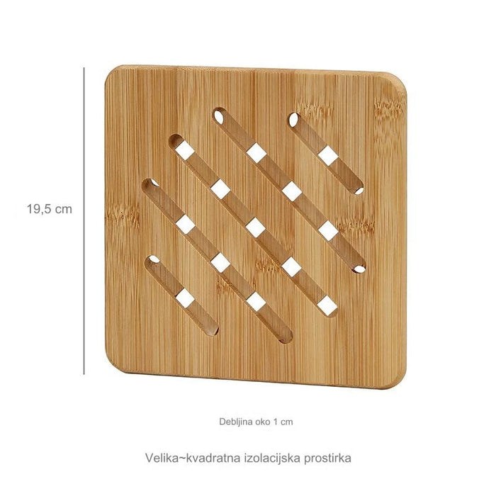 Portable Hollowed-out Bamboo Heat-insulating Mat for Dining Table/Home Use Thickened Round Cup Mat