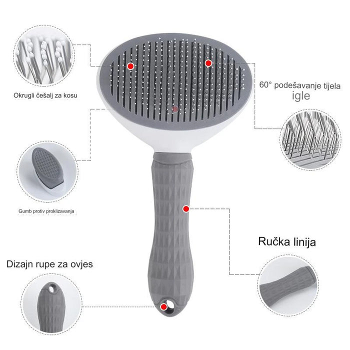 Professional pet grooming brush, one-click self-cleaning hair remover