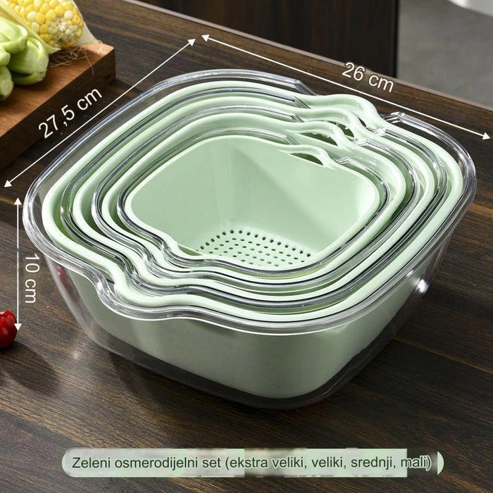 Double Transparent Vegetable and Fruit Drainage Basket