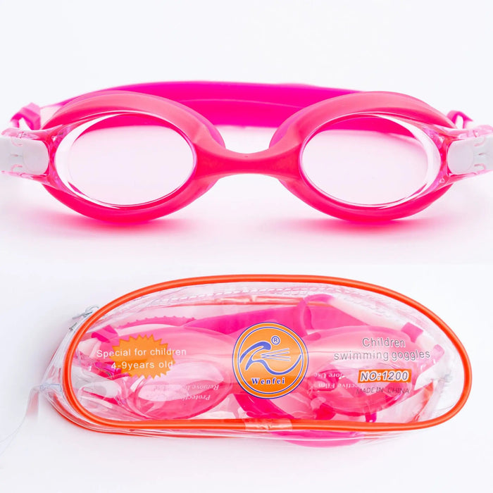 Cute and comfortable candy-colored silicone children's swimming goggles