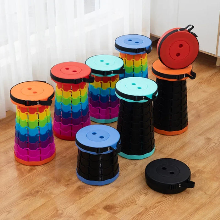 Rainbow retractable folding stool