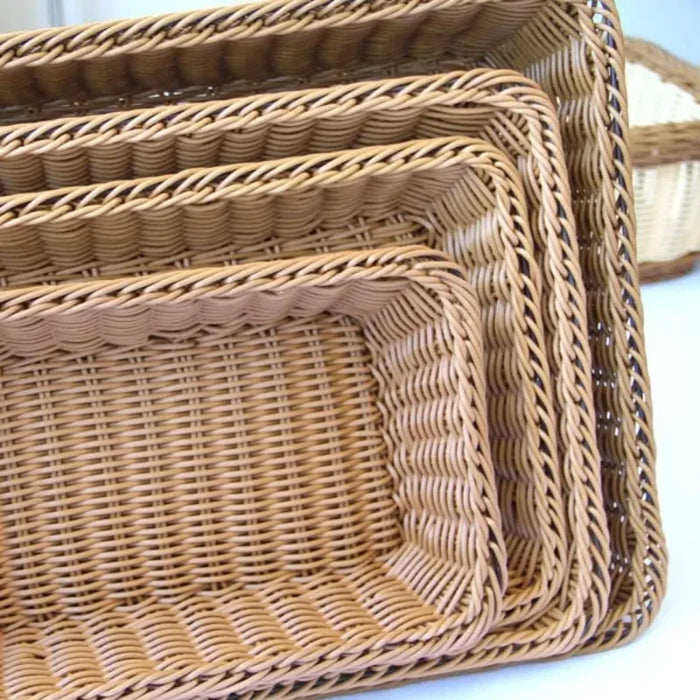 Handmade Rectangular Figurine Basket for Food, Fruits, and Snacks