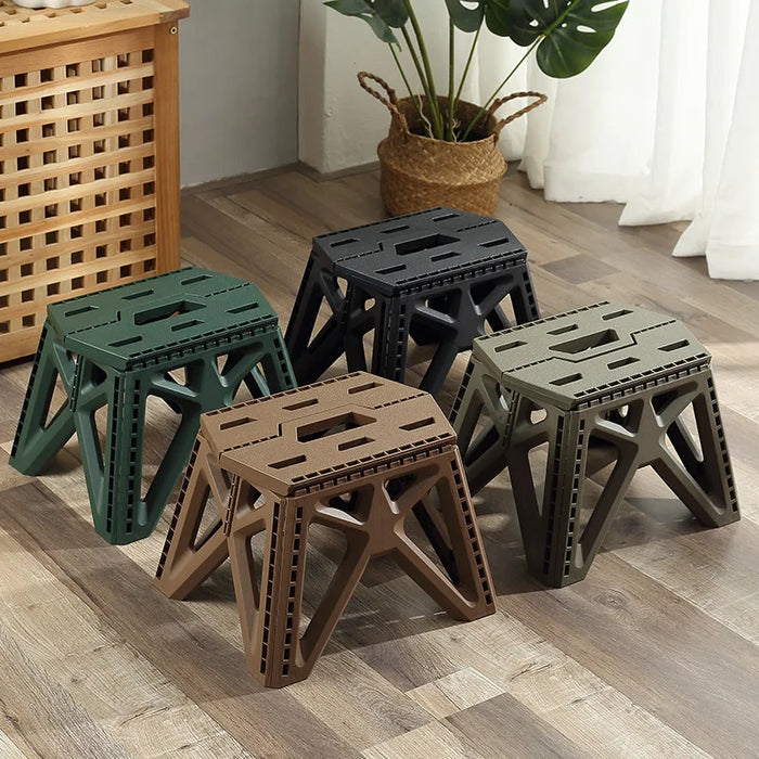 Portable plastic folding stool