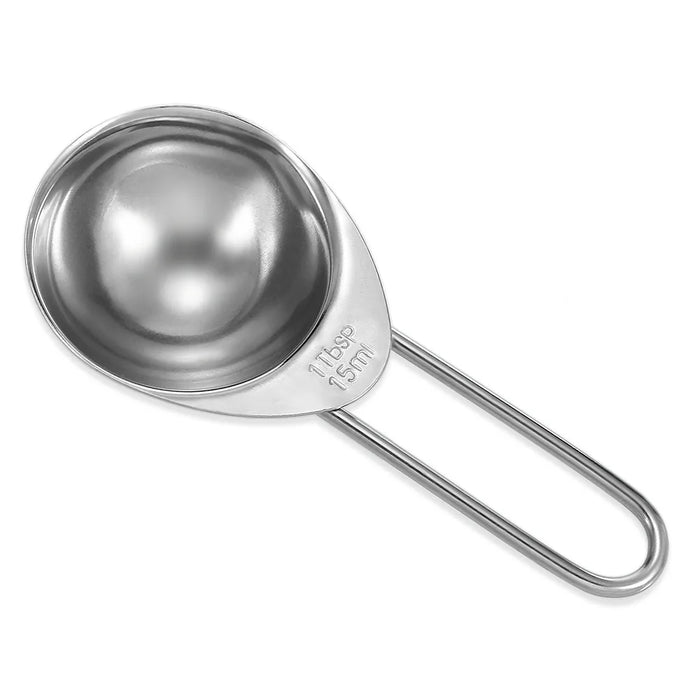 Scaled stainless steel measuring spoon set for DIY baking