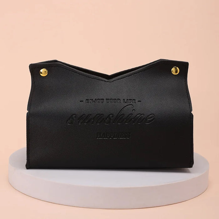 Leather Tissue Box Holder for Car, Hotel, Bedroom - Simple and Fashionable Storage Box