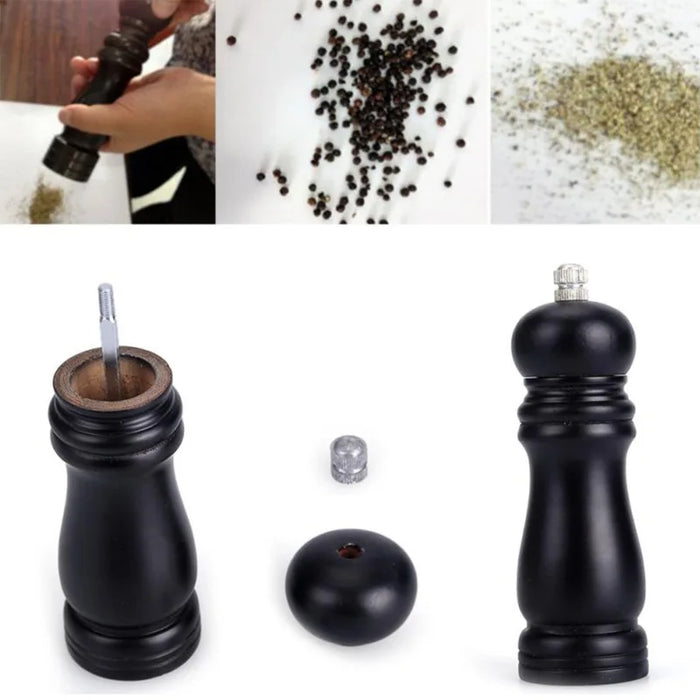 Quality wooden hand pepper grinder and salt shaker