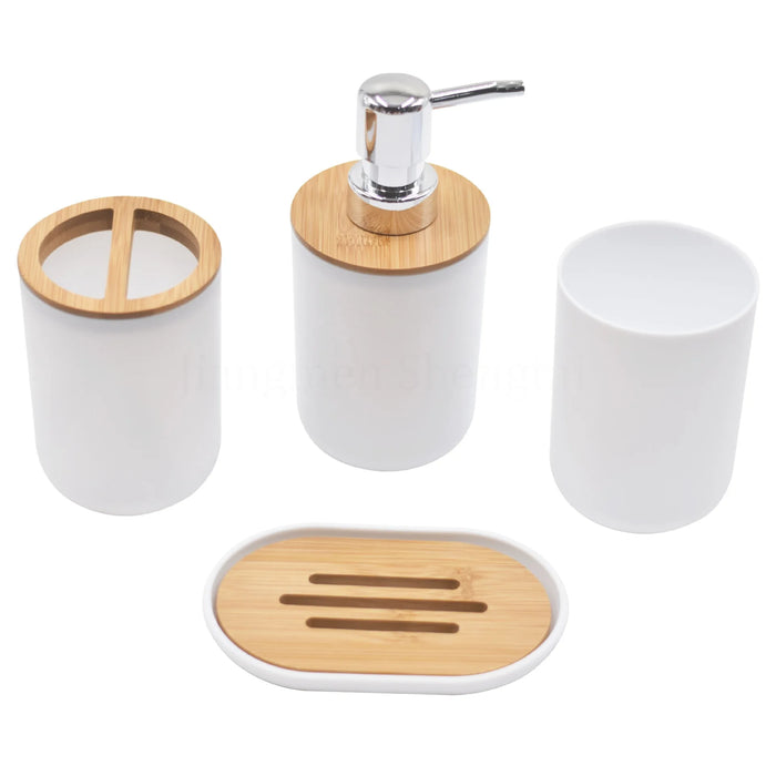 Modern Square Bathroom Accessories Set with Toothbrush Holder and Toilet Brush - Matching Set for Bathroom Décor