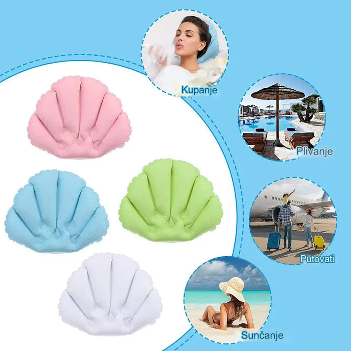 Home Inflatable Bath Pillow with Suction Cup