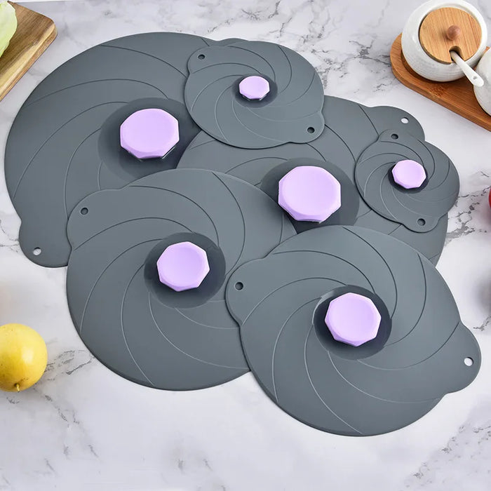 Leak-proof Silicone Lids for Pots and Pans - 6 Pack