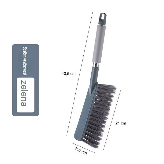 Soft bed cleaning brush with stainless steel handle