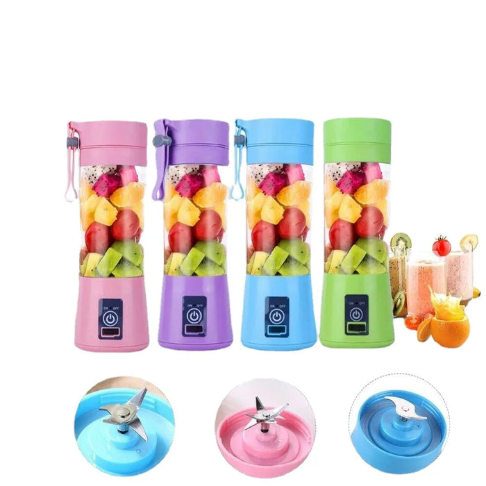 Chargeable Mini Juicer with 4 Blades, Handheld Fruit Squeezer for Household Travelling