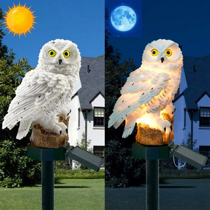 Solar garden decorative landscape lights, floor tiles with owl design