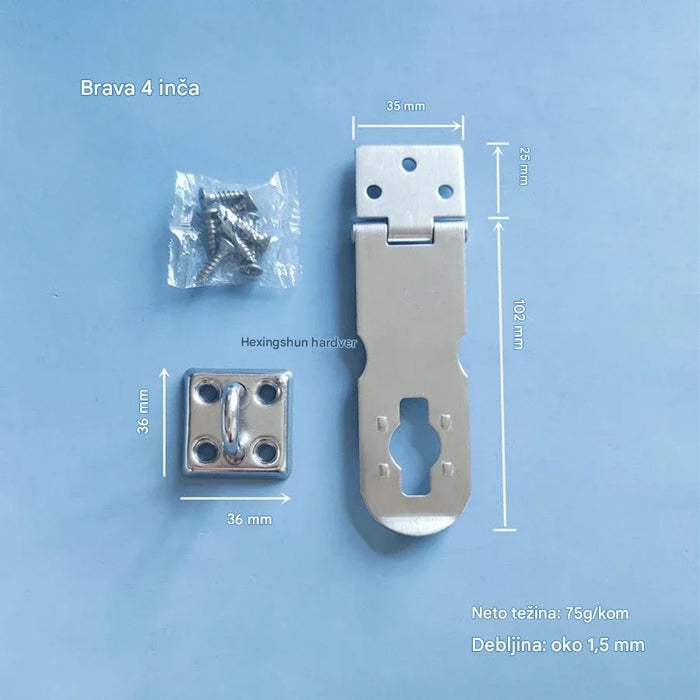 Heavy duty stainless steel latch with locking plate