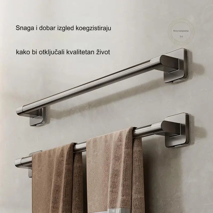 Aluminum towel bar non-punching rack