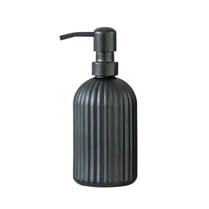 Elegant vertical stripe soap dispenser and lotion bottle