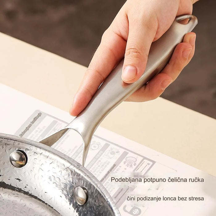 Restaurant Grade Stainless Steel Hammer Frying Pan