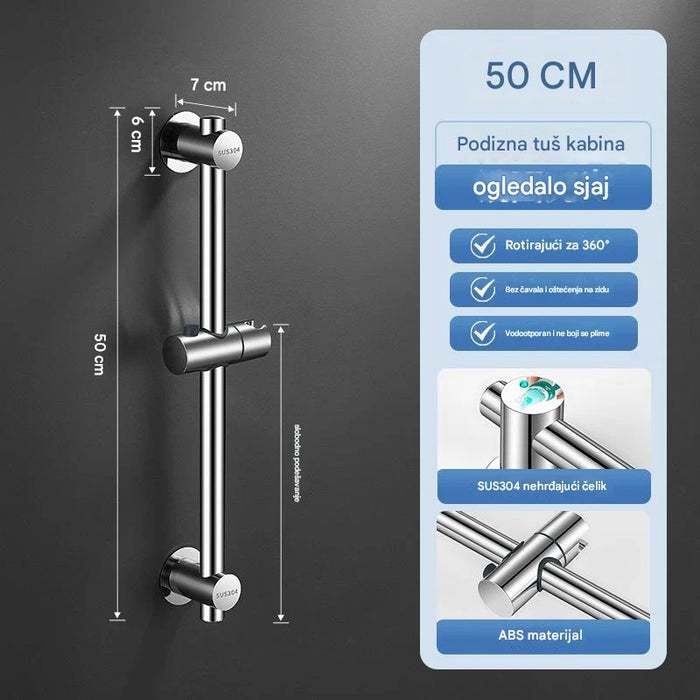 Adjustable stainless steel shower mounting bracket for bathroom showers